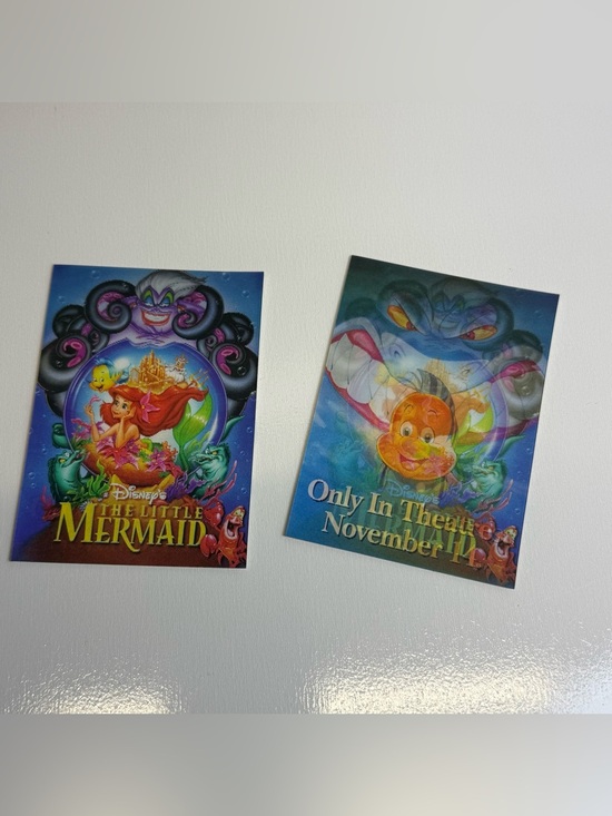 Disney Other - 2 DISNEY STORE LITTLE MERMAID MOVIE RELEAS LENTICULAR FLASHER TRADING CARDS 1997